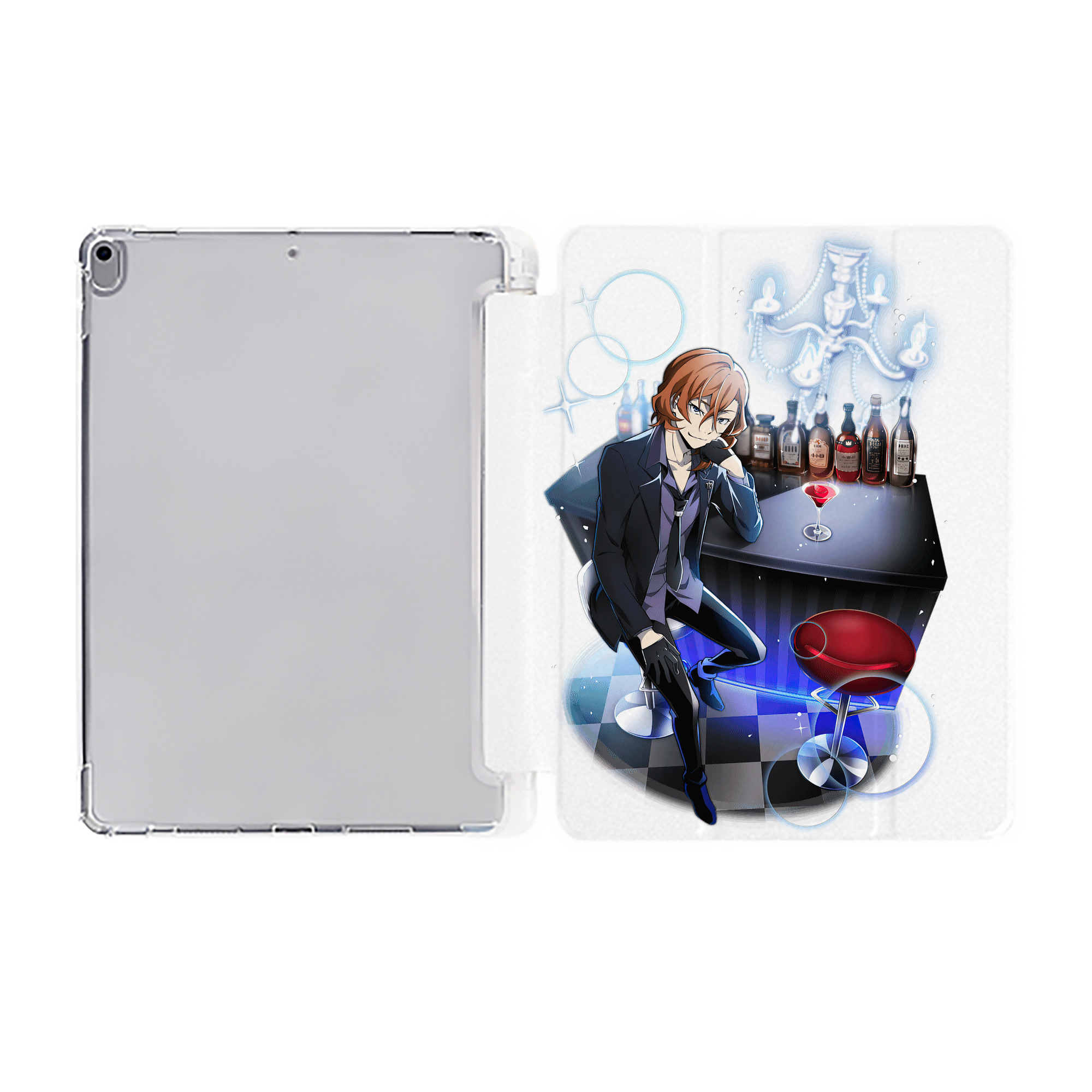 （画像用） 文豪ストレイドッグス Bungo Stray Dogs IPad ケース ペン収納付き 三つ折りスタンド PUレザー×シリコン 対応機種9.5/10.5/10.9インチ